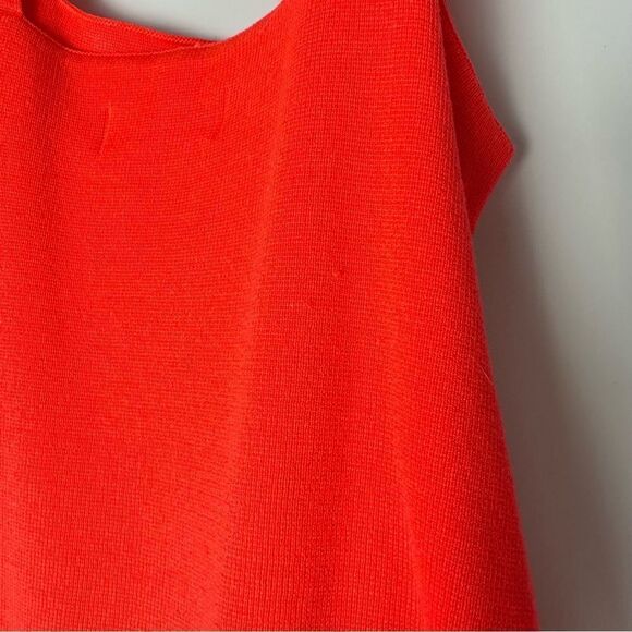 Anthropologie Harlow Neon Orange Coral Sweater Knit Tank with Belted Tie sz S - Picture 5 of 8